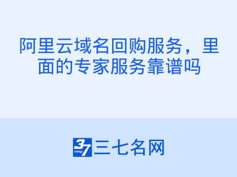 阿里云域名回购服务,里面的专家服务靠谱吗