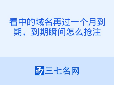 看中的域名再过一个月到期，到期瞬间怎么抢注