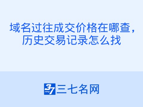 域名过往成交价格在哪查,历史交易记录怎么找