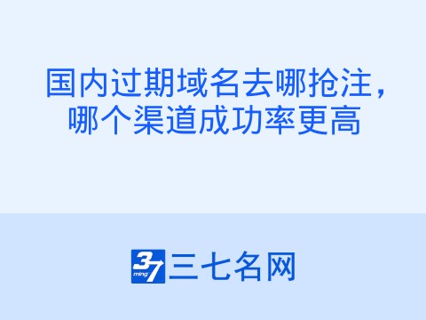国内过期域名去哪抢注,哪个渠道成功率更高