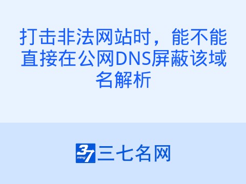 打击非法网站时，能不能直接在公网DNS屏蔽该域名解析