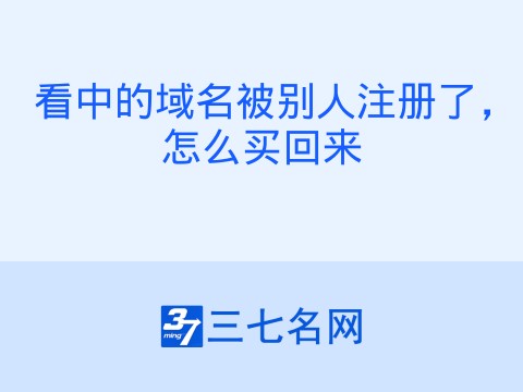 看中的域名被别人注册了，怎么买回来