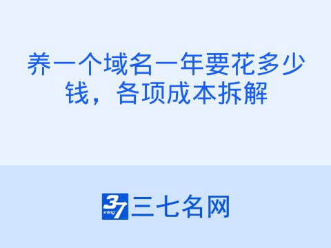 养一个域名一年要花多少钱，各项成本拆解
