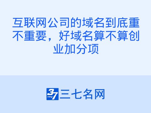 互联网公司的域名到底重不重要，好域名算不算创业加分项