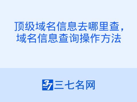 顶级域名信息去哪里查,域名信息查询操作方法