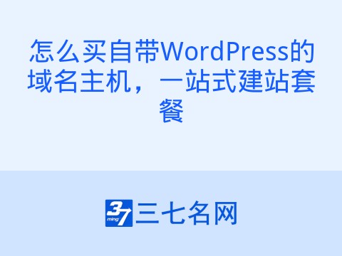 怎么买自带WordPress的域名主机,一站式建站套餐