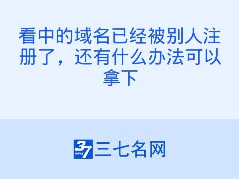 看中的域名已经被别人注册了,还有什么办法可以拿下