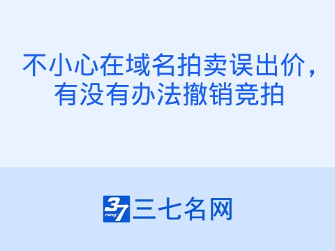不小心在域名拍卖误出价,有没有办法撤销竞拍