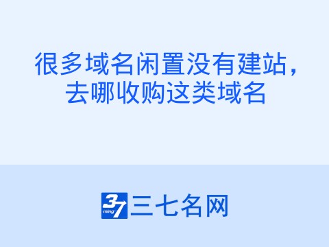 很多域名闲置没有建站,去哪收购这类域名