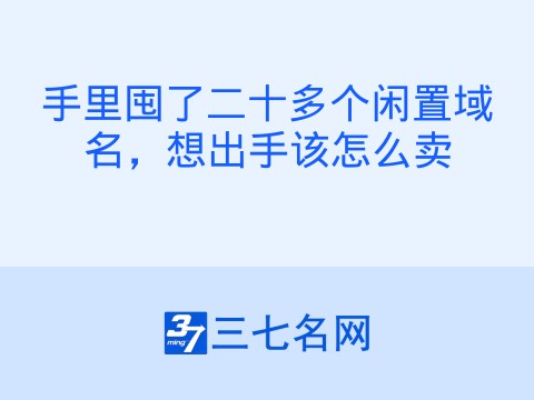 手里囤了二十多个闲置域名,想出手该怎么卖