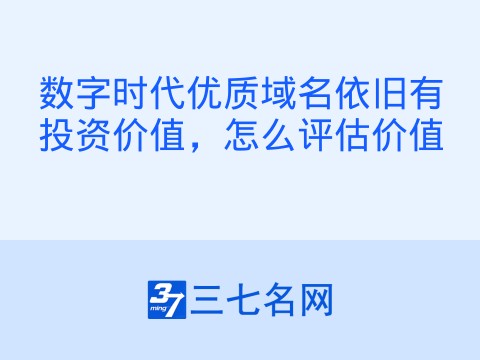 数字时代优质域名依旧有投资价值,怎么评估价值