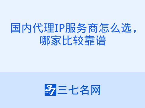 国内代理IP服务商怎么选，哪家比较靠谱