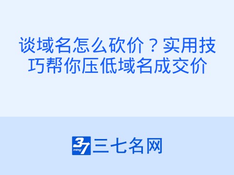 谈域名怎么砍价?实用技巧帮你压低域名成交价