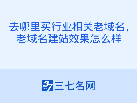 去哪里买行业相关老域名,老域名建站效果怎么样