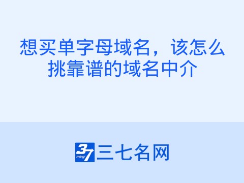 想买单字母域名,该怎么挑靠谱的域名中介