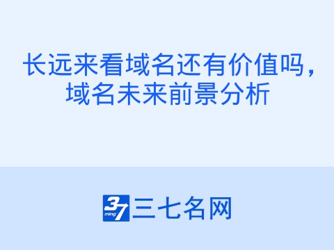 长远来看域名还有价值吗，域名未来前景分析