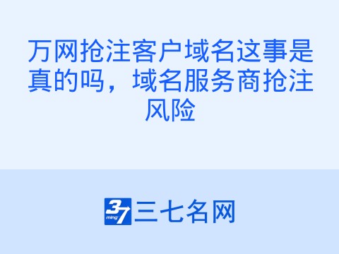 万网抢注客户域名这事是真的吗，域名服务商抢注风险