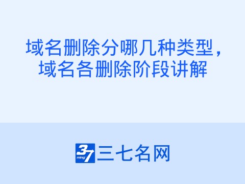 域名删除分哪几种类型,域名各删除阶段讲解