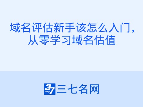 域名评估新手该怎么入门，从零学习域名估值