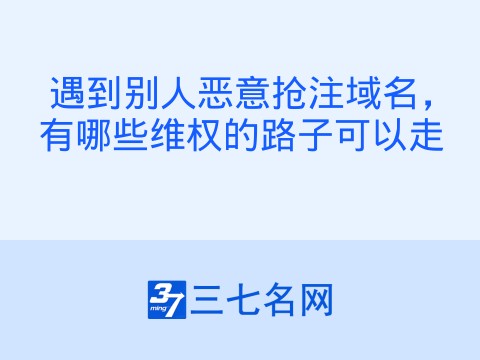 遇到别人恶意抢注域名,有哪些维权的路子可以走