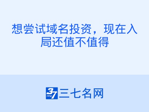 想尝试域名投资,现在入局还值不值得