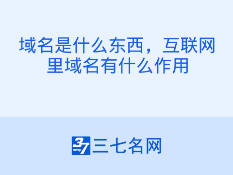 域名是什么东西,互联网里域名有什么作用