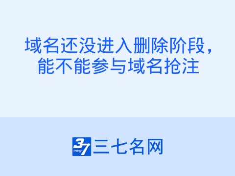 域名还没进入删除阶段,能不能参与域名抢注