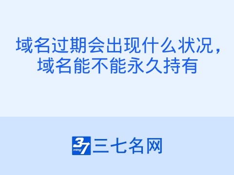 域名过期会出现什么状况,域名能不能永久持有