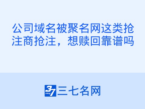 公司域名被聚名网这类抢注商抢注,想赎回靠谱吗
