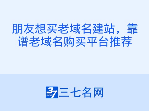 朋友想买老域名建站,靠谱老域名购买平台推荐