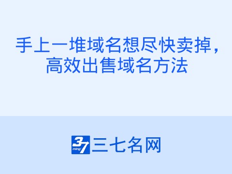 手上一堆域名想尽快卖掉,高效出售域名方法