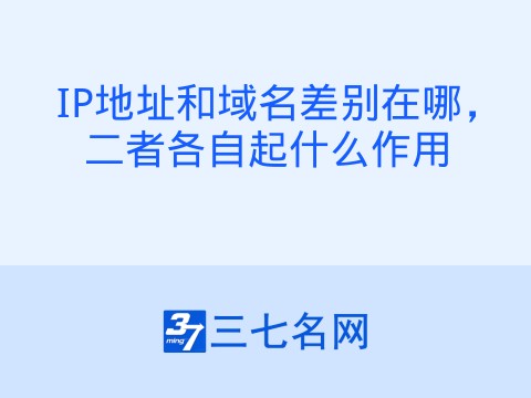 IP地址和域名差别在哪,二者各自起什么作用