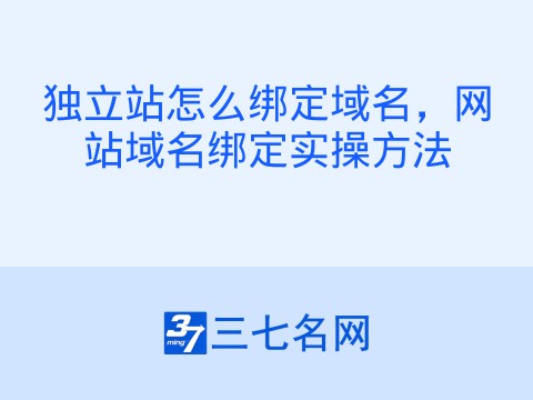 独立站怎么绑定域名，网站域名绑定实操方法