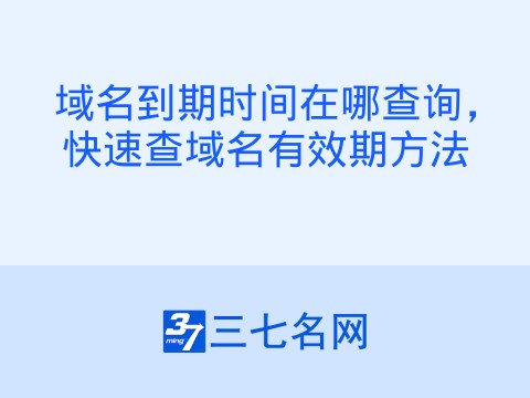 域名到期时间在哪查询,快速查域名有效期方法