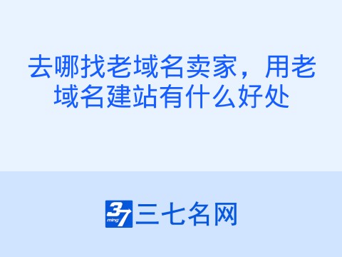 去哪找老域名卖家，用老域名建站有什么好处