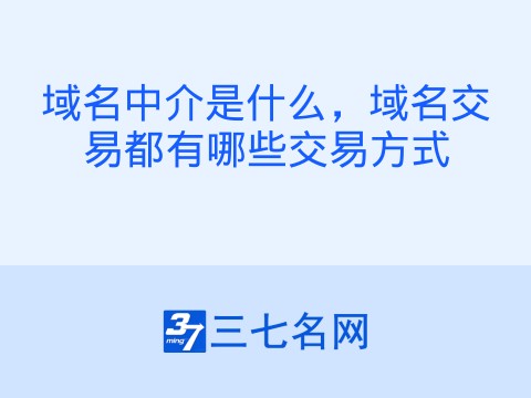 域名中介是什么,域名交易都有哪些交易方式