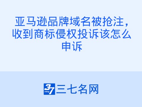 亚马逊品牌域名被抢注,收到商标侵权投诉该怎么申诉